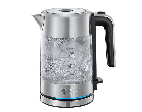 Russell Hobbs 24191-70 Compact Home 0,8 l Wasserkocher 2200 W (Schwarz, Edelstahl, Transparent)