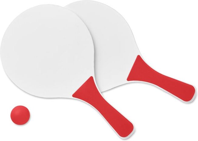 Set de tennis de plage personnalisé 2 raquettes Mini rouge