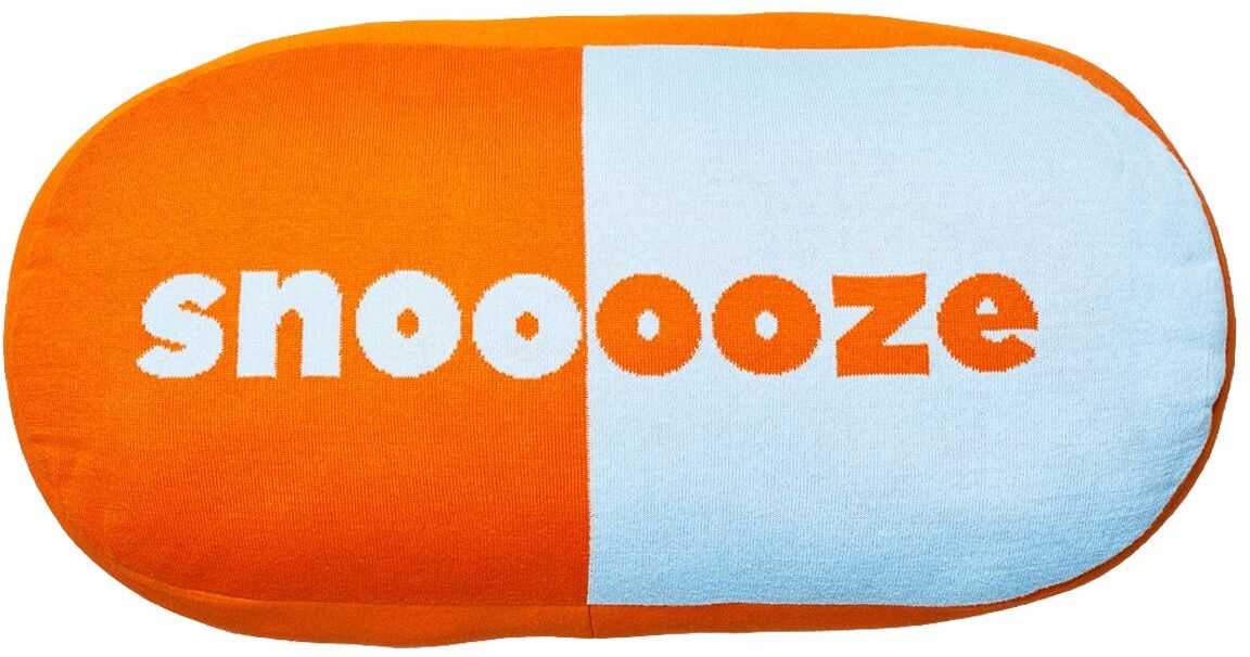 Dekokissen "Chic Mic Gestricktes Snooze 30 x 60 cm", orange (blau, orange), B:30cm L:60cm, Baumwolle, Dekokissen_Sitzkissen_Kissenhüllen, Dekokissen blau, orange B/L: 30cm x 60cm, 1 Stk.