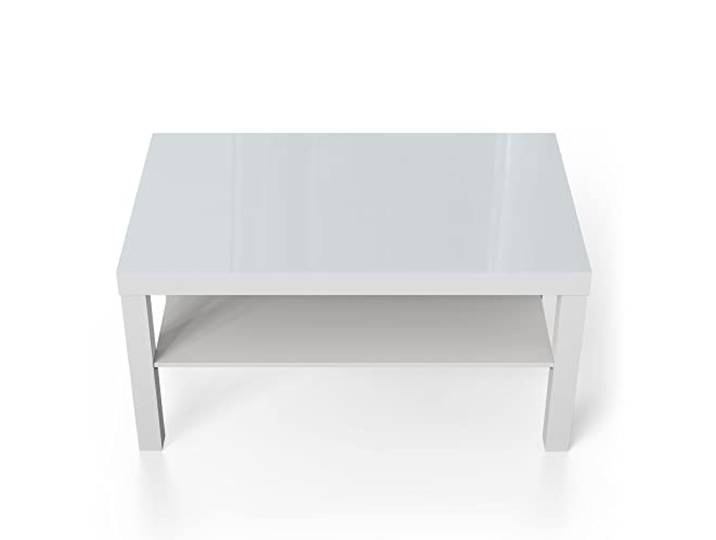 DEQORI Glastisch weiß groß 90x50 cm Unifarben - Hellgrau ausgefallener Beistelltisch aus Glas Hochglanz Couchtisch fürs Wohnzimmer moderner Couch Tisch mit Design