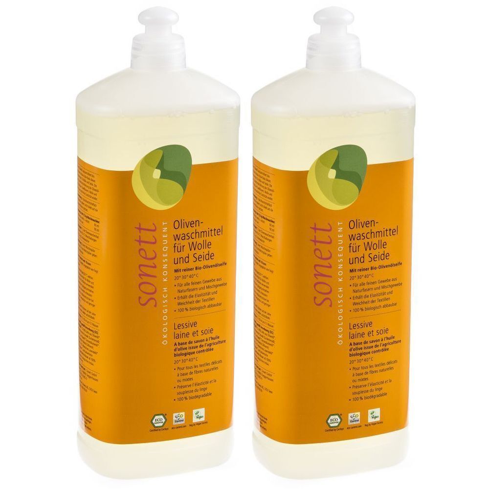 Sonett Olivenwaschmittel Wolle/Seide 1 lt x2 2x1 l Liquidum