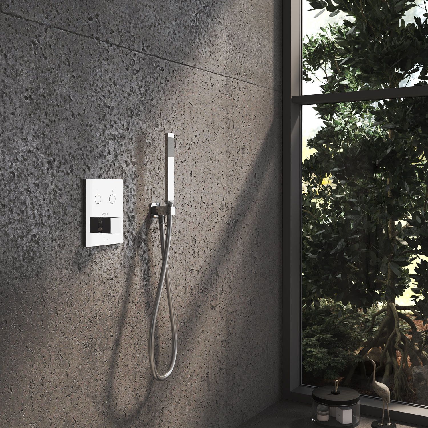 Kronenbach Smart Push Thermostat Unterputz für 2 Verbraucher, eckige Ausführung