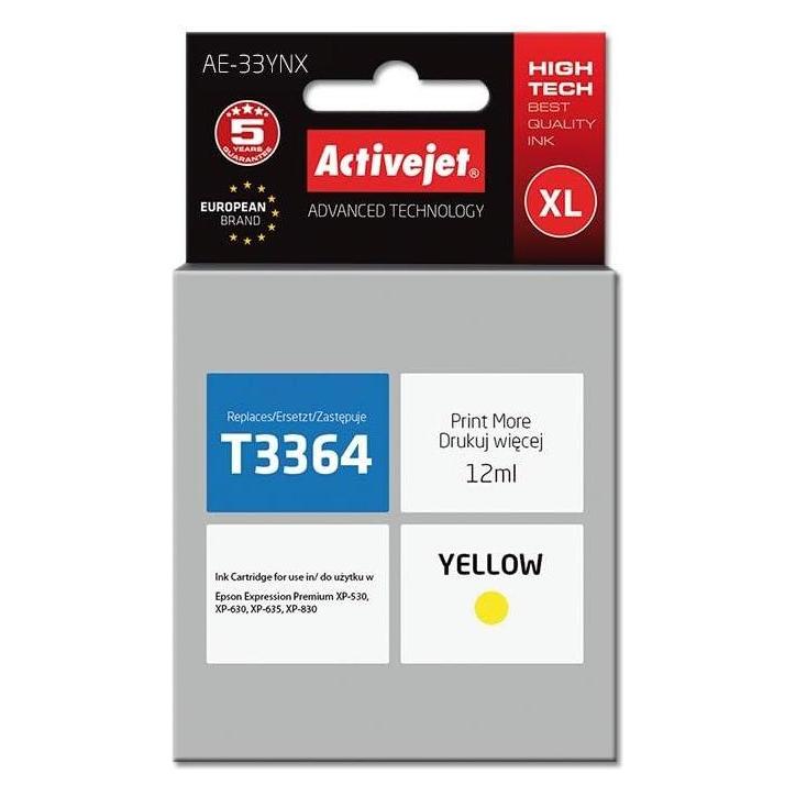 Activejet AE-33YNX Druckerpatrone (e) Kompatibel Hohe (XL-) Ausbeute (Y) (AE-33YNX)