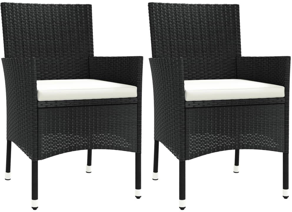 ClassicLiving Outdoor Patio Dining Armchair with Cushion Black 88cm H X 61cm W X 60cm D