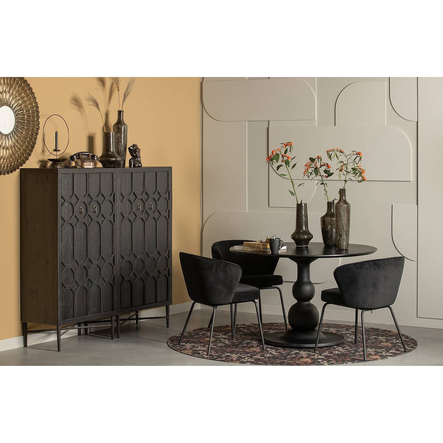 home24 Eettafel Opus Rond Zwart Ø 120 cm