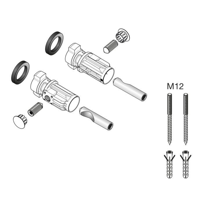 LAUFEN Kartell Boden-Befestigungsset H8928360000001 M 12, für freistehenden Waschtisch