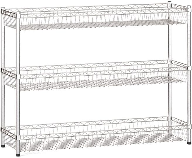B2B Partner Drahtregal mit Körben, 900 x 1200 x 350 mm, 3 Ablagen