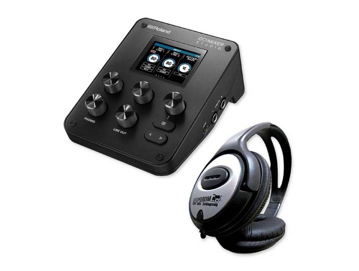 Roland Audio Roland Interface GO:Mixer Studio Audio-Mixer mit Kopfhörer Digitales Aufnahmegerät (Vorteils-Set mit Kopfhörer)