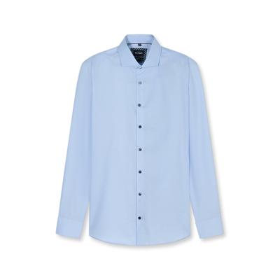Businesshemd OLYMP "OLYMP Level Five, Body Fit, Royal Kent mit extra langem Arm", Herren, Gr. 41, Normaler Arm, blau (ozon), 97% Baumwolle, 3% Elastolefin, Hemden