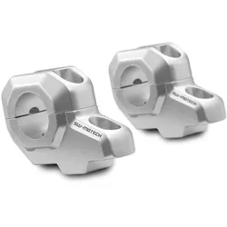 SW-Motech Lenkerverlegung für Ø 28 mm Lenker - H=30 mm. Verlegung um 22 mm. Silbern.