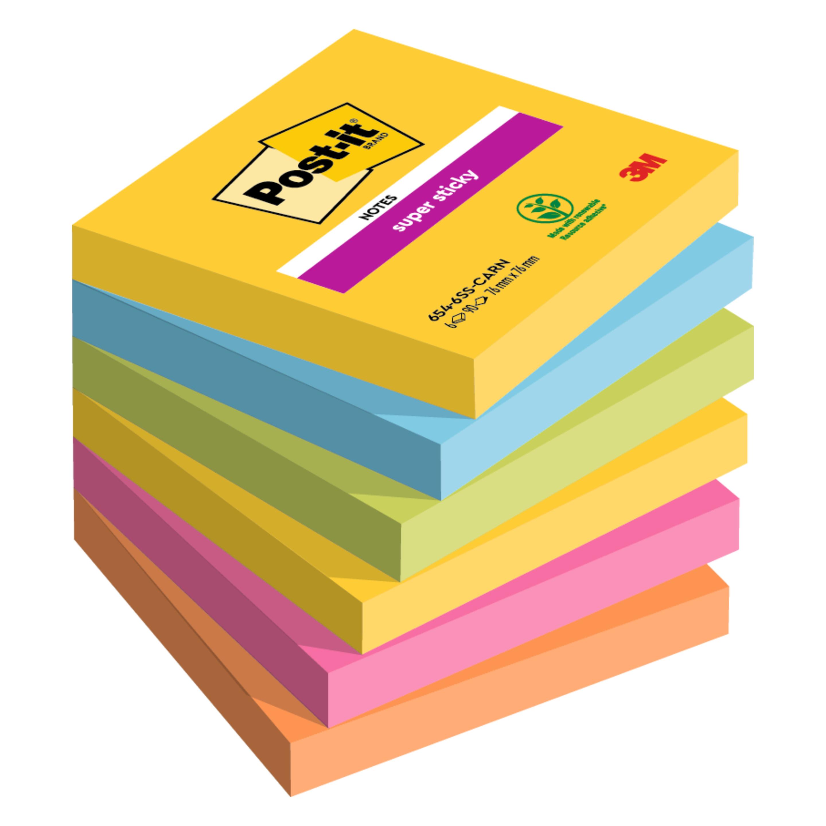 Post-it Carnival (76 x 76 mm) (654-SSCARN-P4+2)