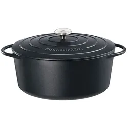 Küchenprofi Bräter oval 7000 ml Gusseisen Schwarz