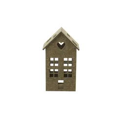 HOME STORY LED Dekohaus   , grün , Filz , Maße (cm): B: 24 H: 40 T: 16.0
