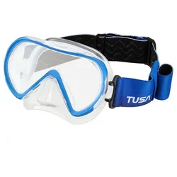 Tusa - Ino - Tauchmaske mit Fabric Strap Maskenband - Farbe: Blau