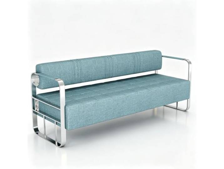 Cxlly Wartezimmerbank 3-Sitzer, Leder Empfangscouch mit Edelstahlrahmen Cxlly Wartezimmerbank 3-Sitzer, Leder Empfangscouch mit Metallgestell(Cyan,150cm/59 )