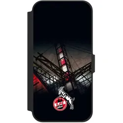 Nivocase Klapphülle für Apple iPhone 12 Handyhülle aus Kunst Leder NIVOflip schwarz 1. FC Köln Offizielles (Apple iPhone 12), Smartphone Hülle, Schwarz