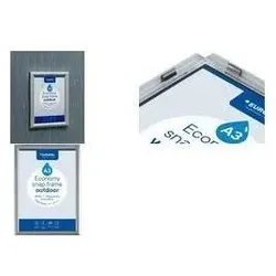 Europel, Prospektständer, Plakatrahmen ECONOMY OUTDOOR, DIN A4 aus eloxiertem Aluminium, abgerundetes Rahmenprofil 25 mm (A4)