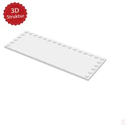 Klemos Fliese 6x16 mit Noppen – individuell bedruckte Klemmbaustein-Fliese mit 3D Struktur