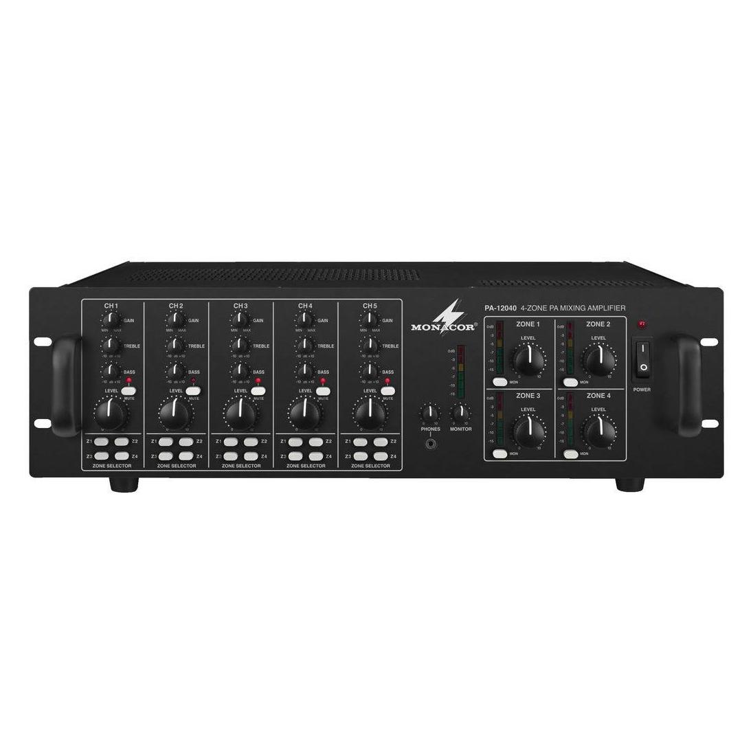Monacor ELA-Verstärker PA-12040 120 W 4-Kanal 4- (Verstärker) (PA-12040)