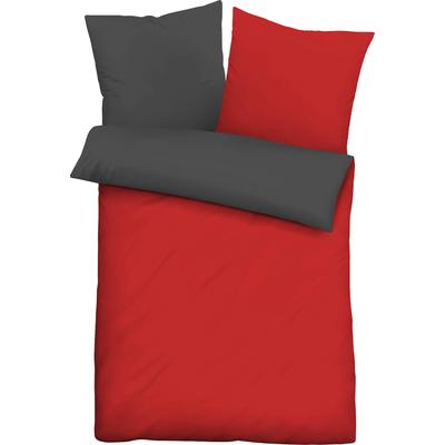 Bettwäsche "0560500", rot (rubin), B/L: 155cm x 220cm, 1 Stk., 1 Stk., Microfaser, B/L: 80cm x 80cm, 2 Stk., Microfaser, Obermaterial: 100% Polyester, CASTELL - MARKENBETTWÄSCHE, Bettwäsche, Bettwäsche, Microfaser-Satin,2 teilig, pflegeleichte...