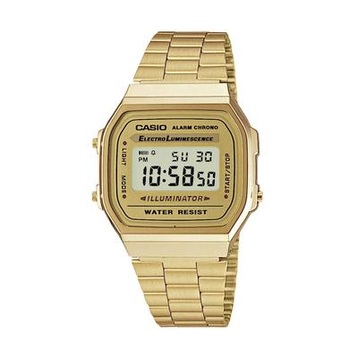 Chronograph CASIO VINTAGE, gold (goldfarben, goldfarben), Armbanduhren, Damen, Chronograph, Quarzuhr, Armbanduhr, Damenuhr, Herrenuhr, Digitaluhr,Edelstahlarmband