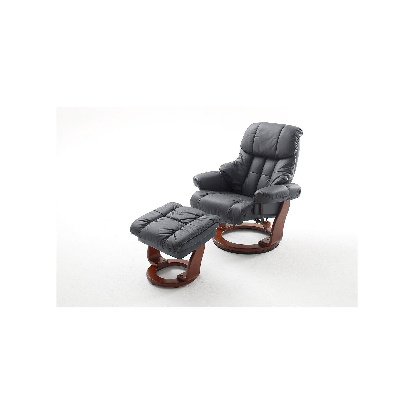 iNNoSeat by MCA + CALGARY Relaxer mit Hocker - versch. Farben - Schwarz/Wallnuss