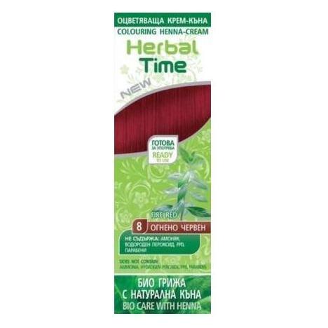 Herbal Time 100% Bio Henna Haarfarbe Creme Natürlicher Pflanzenfarbstoff Feuerrot (Rot) (50005224)