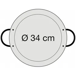 All'Grill Paella-Pfanne Stahl poliert Ø 34 cm, Pfanne + Kochtopf, Silber