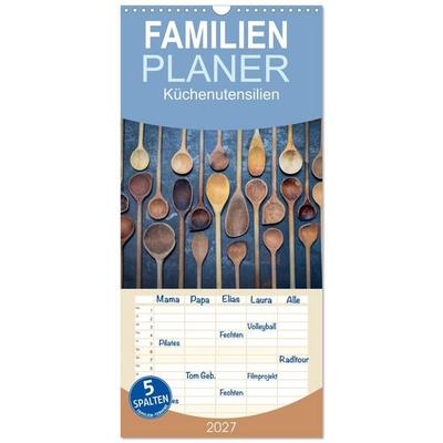Familienplaner 2027 - Küchenutensilien mit 5 Spalten (Wandkalender, 21 x 45 cm) CALVENDO