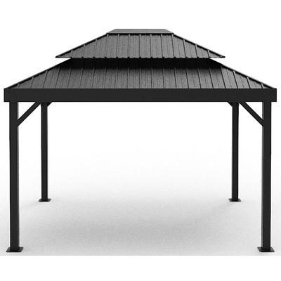 Pavillon SOJAG "Malta 1014 Schwarz", weiß, neutral, B/H/T: 430cm x 271cm x 305cm, Pavillons, 305x430x271cm, massive Konstruktion aus Aluminium