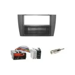 Radioeinbauset: 2-DIN Radioblende + Fach für Jaguar S-Type + X-Type 2003-08 +...