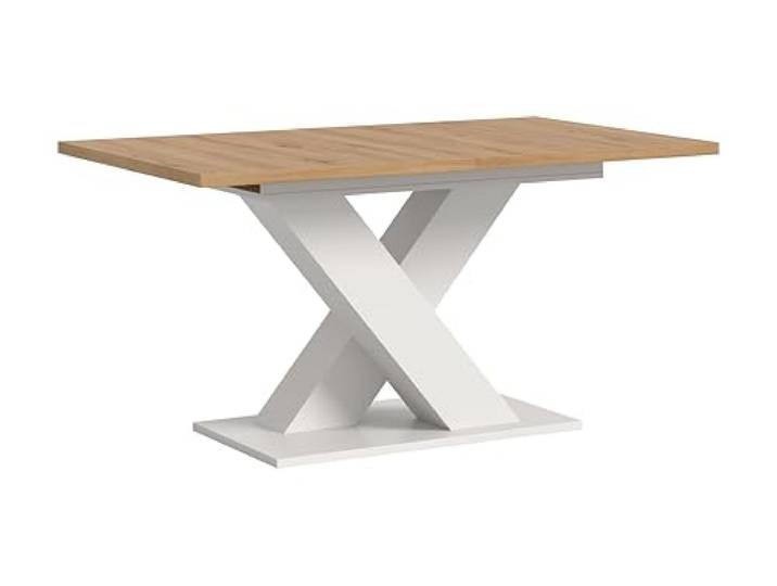xonox.home - Esstisch Motion 2-TLG. Set 150x76x90 cm in weiß und Artisan Eiche - Speisetisch Wohnzimmertisch Holztisch Küchentisch Auszugstisch - erstklassige Qualität