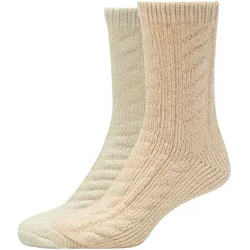2er Pack s.Oliver Cosy Cable Knit Crew Socken Damen 8060 - oxford tan lurex 35-38