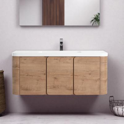 ZWYO HOSIMU "48"" Plywood Bathroom Vanity with Resin Sink, Soft-Close Doors & Floating Design for Bathroom"