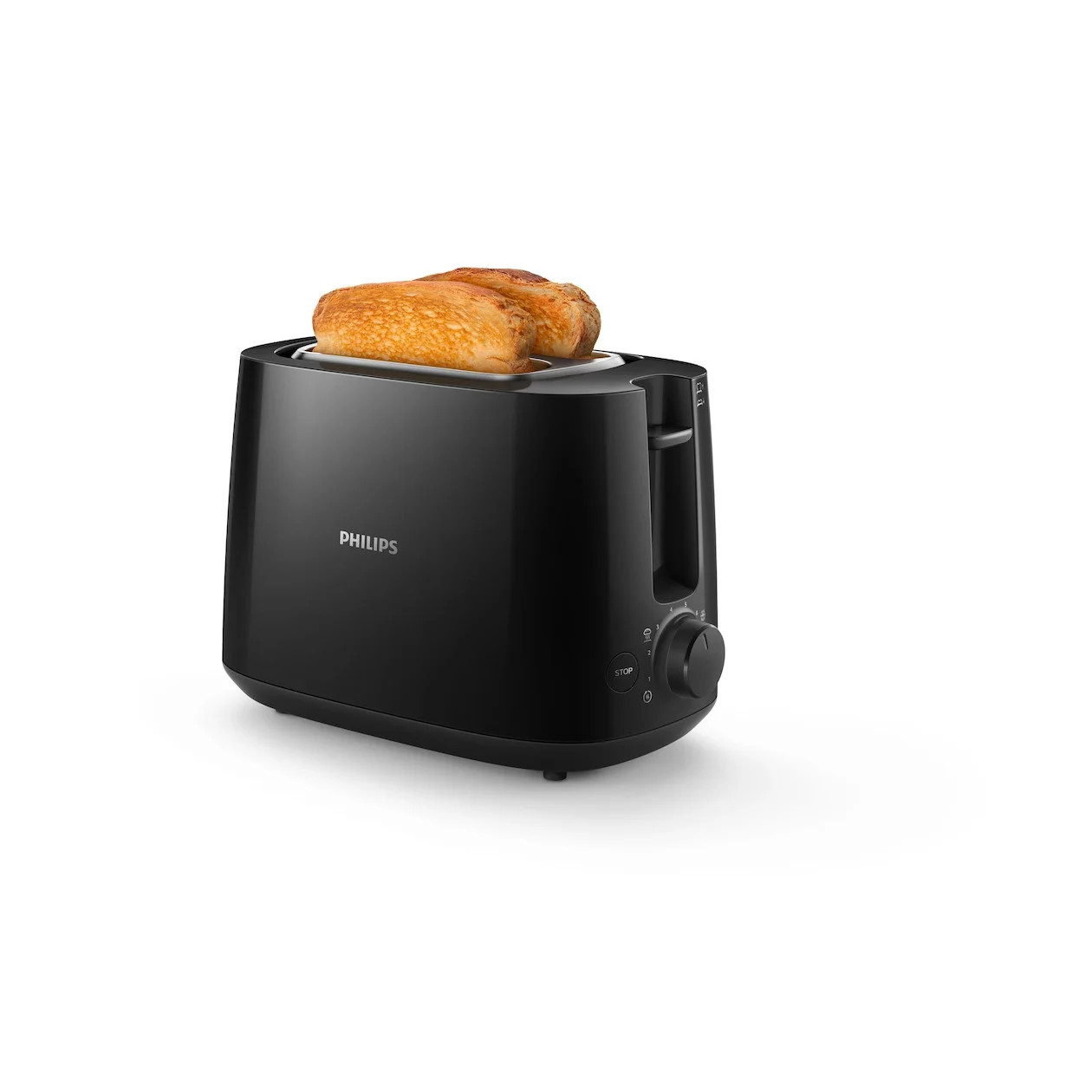 Philips HD2581/90 Broodrooster met 2 brede gleuven en warmhoudfunctie - Zwart