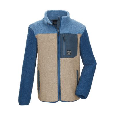 Fleecejacke KILLTEC "KOW 143 BYS FLC JCKT", Jungen, Gr. 152, beige (denim), Obermaterial: 100% Polyester, Jacken Fleecejacke, Weiche Sherpa Fleecejacke, Kinnschutz, elastische Bündchen