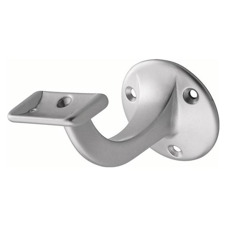 Hermeta Handlaufträger 3507 Aluminium silberfarbig eloxiert Durchmesser Wandplatte 56 mm gerade Auflage (Aluminium) (3507-01E)