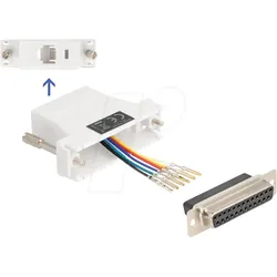 DELOCK 67098 - Adapter D-Sub 25 Pin Bu. > RJ12 Bu. Montagesatz, weiß