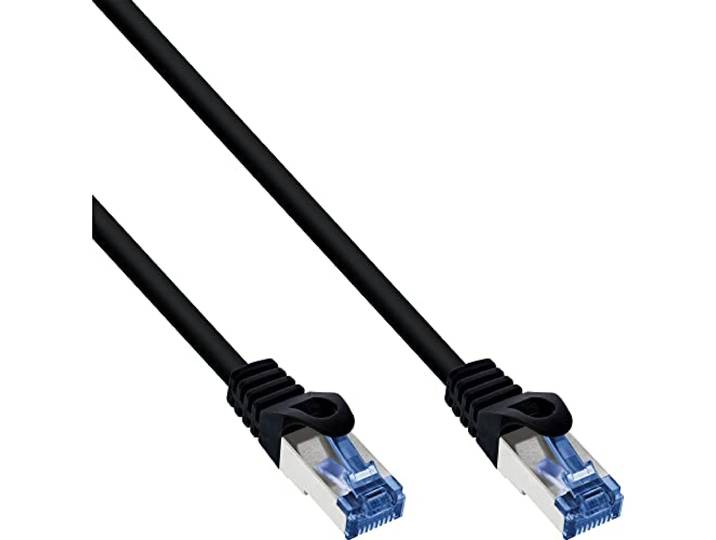 InLine 72801S patchkabel, Cat.6A, S/FTP, PE outdoor, zwart, 1m