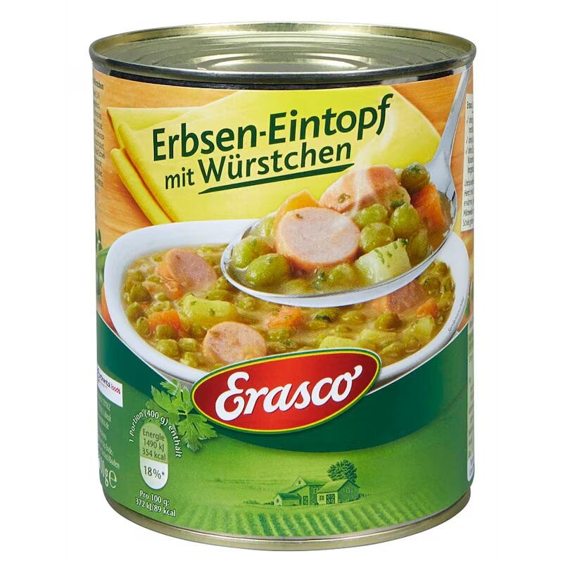 Erasco Erbsen mit Würstchen Eintopf 800,0 g 128681000
