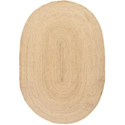 Teppich Taniko aus Jute, skandinavisches Design, oval, natur, 170x240 cm, pflegeleicht