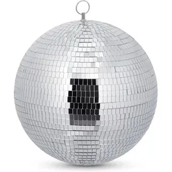 Relaxdays Discokugel (30 cm), Spiegelkugel, Silber