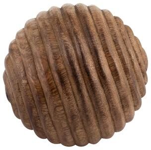Sagebrook Home Natural Round Brown Ridged Wooden Orb Decor Contemporary Rustic