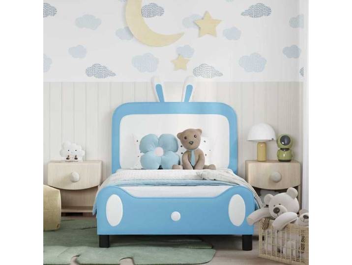 1 Place - Cadre de lit simple avec Tête de lit - VIDAXL - pour enfants - Cadre de lit simple - VIDAXL - avec tête de lit - bleu 90x2