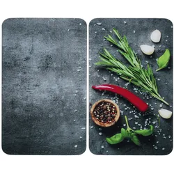 Herdabdeckplatte 2er Set (BHT 30x5,50x52 cm) - bunt - BHT 30x5,50x52 cm