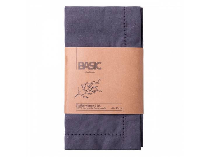 Sola Servietten Basic Ambiente grau Recycelte Baumwolle