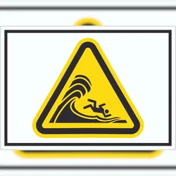 HB-Druck Aufkleber Warnung hohe Brandung Symbol A3 (297x420mm)