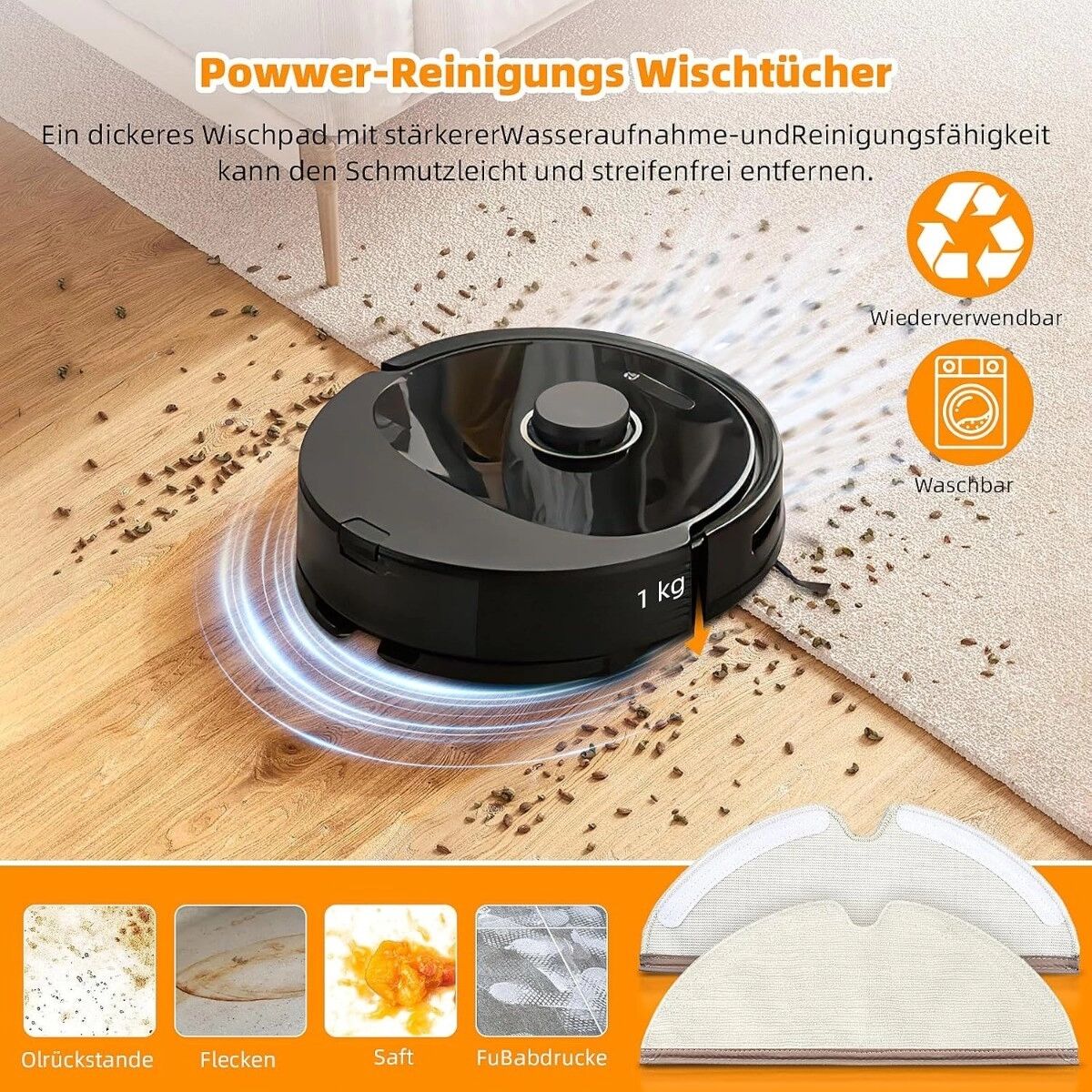INF 20-teiliges Ersatz-Zubehörset kompatibel mit Roborock Q5 Pro/Q5 Pro+/Q8 Max/Q8 Max+ – Hauptbürsten, HEPA-Filter,
