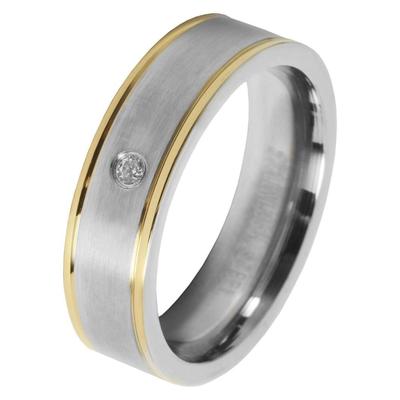 Partnerring AKZENT "Deep Breath, langlebig" Gr. 48, bunt (bicolor), Fingerringe, Damen, 48, Edelstahl