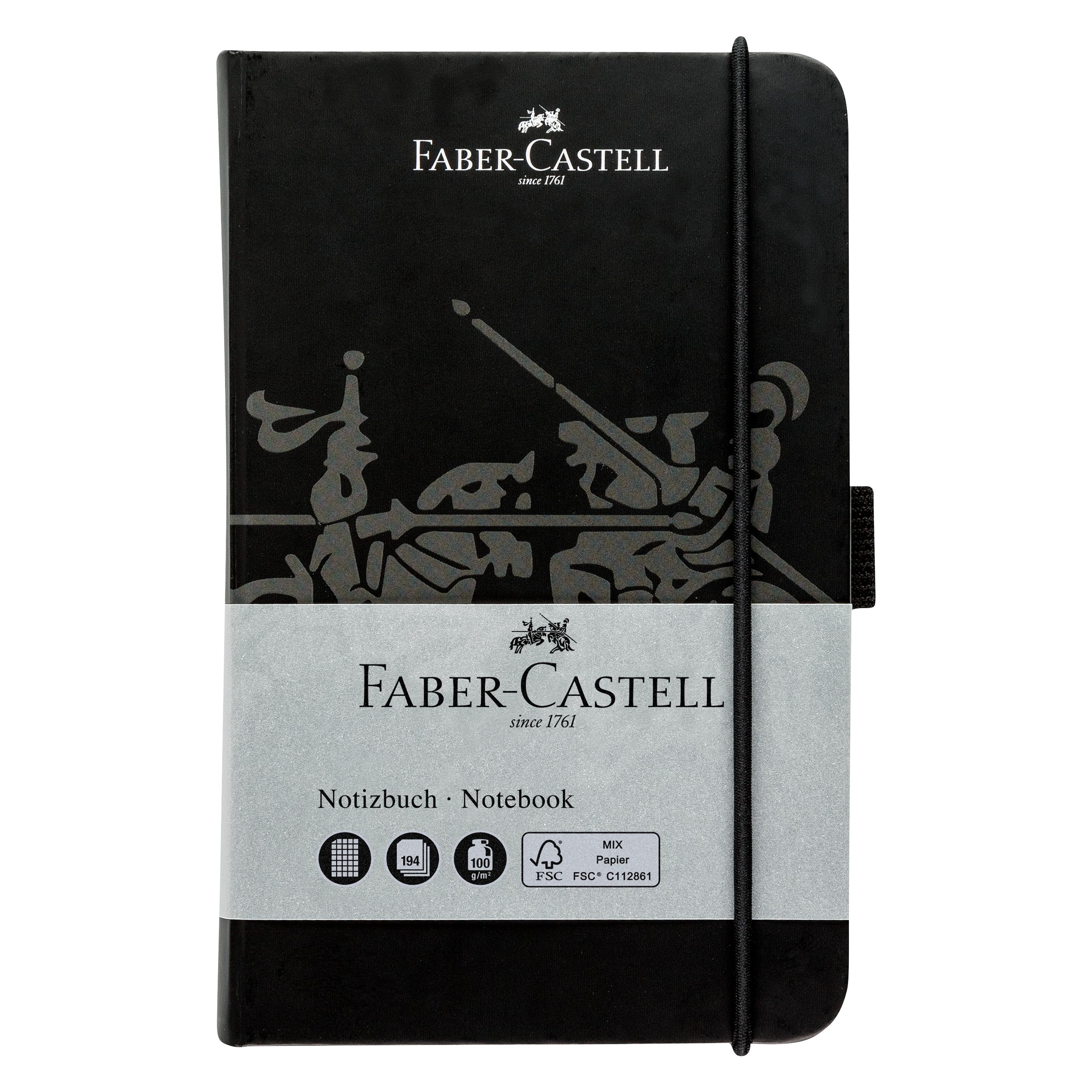 Magni Faber-Castell 10065067 - Notizbuch DIN A6, kariert, schwarz, 90 x 140 mm (A6, Kariert, Harter Einband) (10065067)